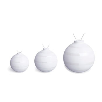 Set 3 globuri de Crăciun din ceramică Kähler Design Omaggio, alb imagine