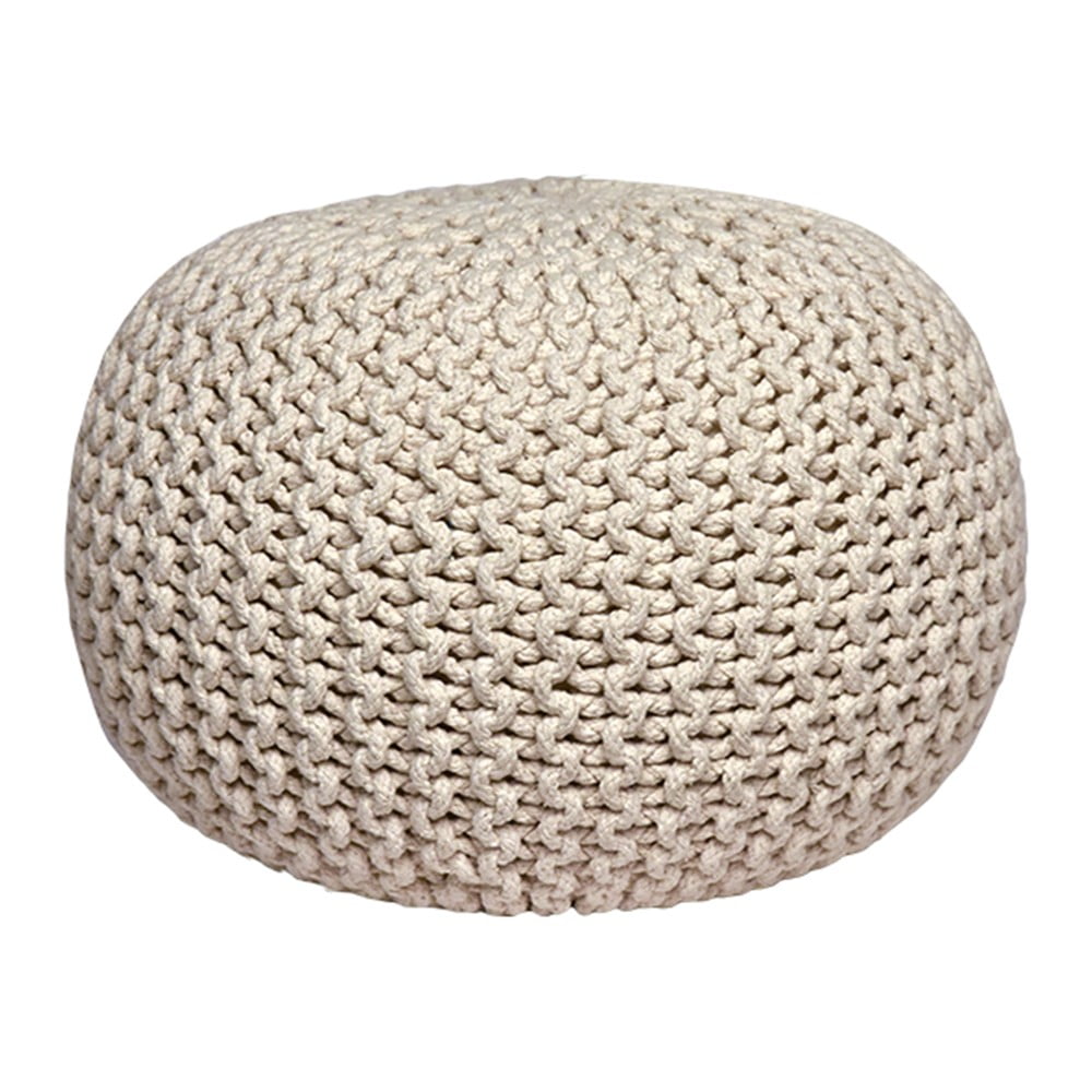 Krémový pletený puf LABEL51 Knitted