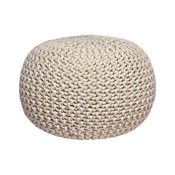 Puf tricotat label51 knitted, crem