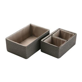 Set 4 coșuri depozitare versa gray rectangular