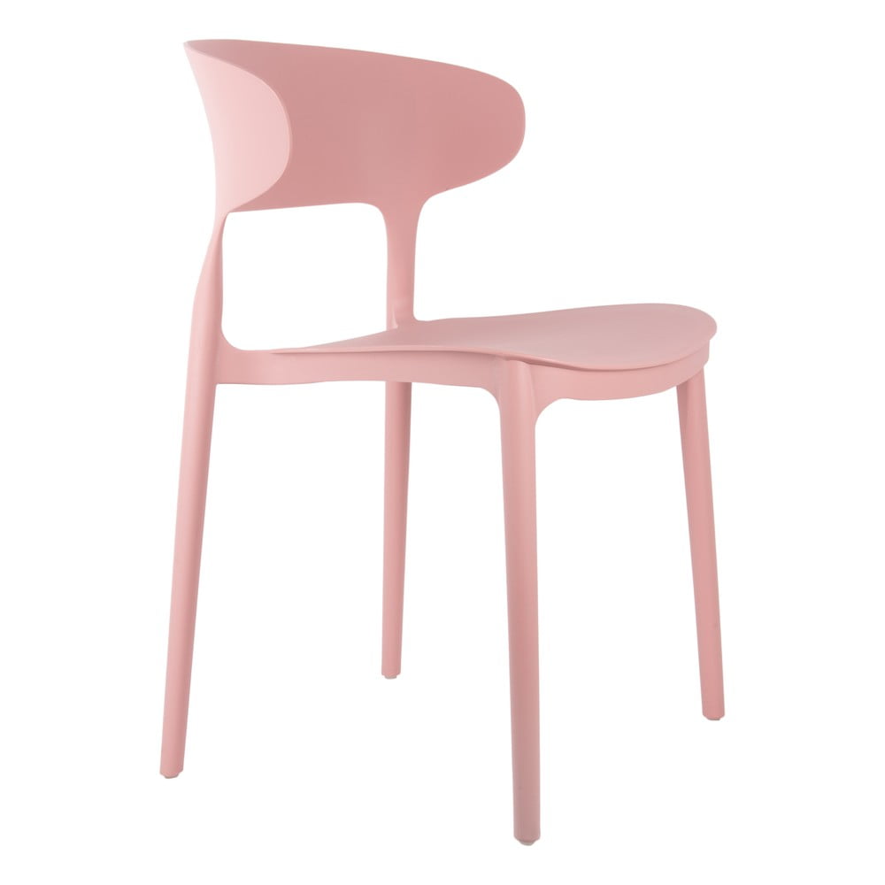 Světle růžové plastové jídelní židle v sadě 4 ks Fain – Leitmotiv
