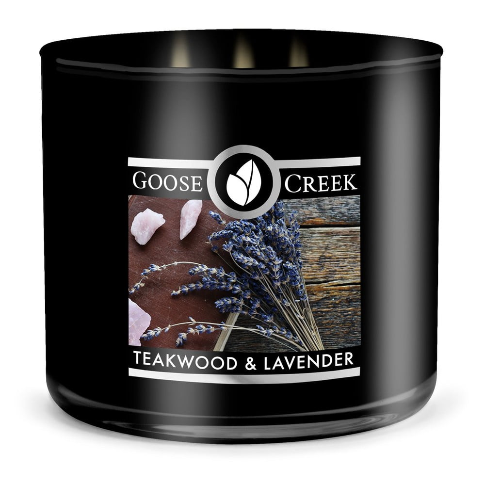 Pánská vonná svíčka v dóze Goose Creek Teakwood & Lavender, 35 hodin hoření