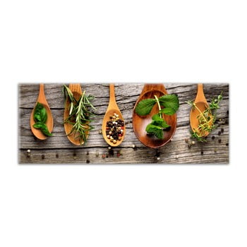 Tablou styler glasspik kitchen wooden spoons, 30 x 80 cm