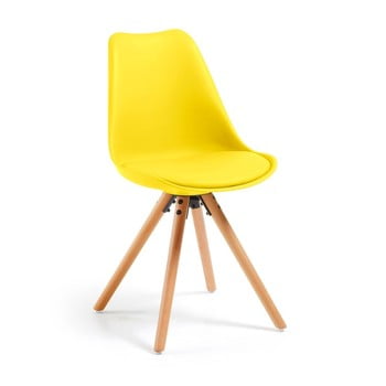 Scaun cu picioare din lemn de fag loomi.design lumos, galben