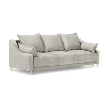 Canapea extensibilă cu 3 locuri și spațiu de depozitare mazzini sofas pansy, bej