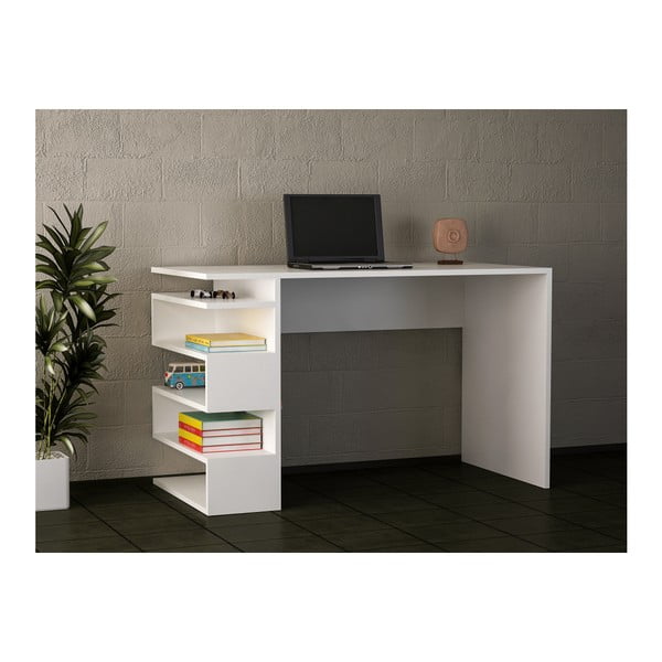 Bílý pracovní stůl Gardo Snake