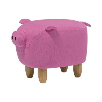Taburet în formă de porc Monobeli Pig, 32 x 50 cm, roz