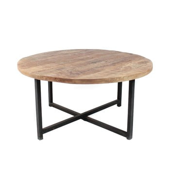 Măsuță cu blat din lemn de mango label51 dex, Ø 80 cm, negru