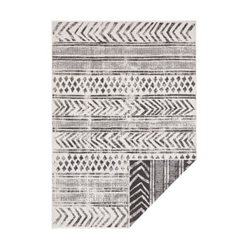 Covor pentru exterior bougari biri, 80 x 150 cm, negru-crem