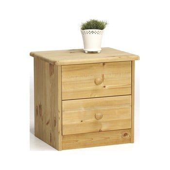 Comodă cu 2 sertare în decor natural lăcuit steens mario, înălțime 41,1 cm
