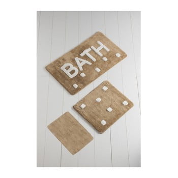 Set 3 covoare de baie bath, maro