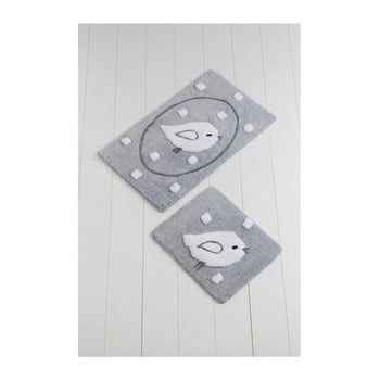 Set 2 covoare de baie birdie, gri