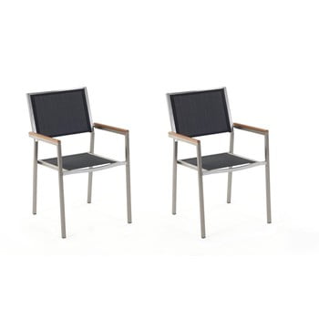 Set 2 scaune de grădină Monobeli Classy, negru