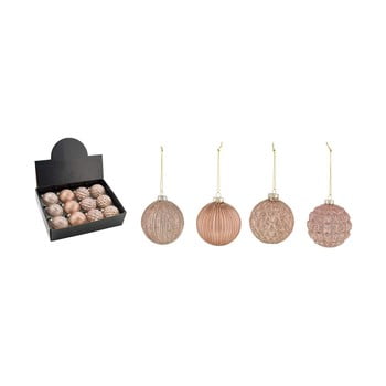 Set 12 decorațiuni pentru bradul de crăciun ego dekor metalic
