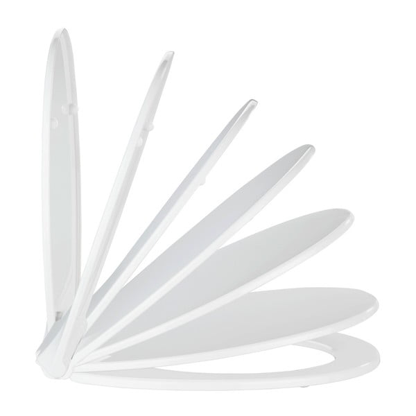 Bílé WC sedátko se snadným zavíráním Wenko Kos, 44 x 37 cm