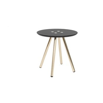 Masă de cafea leitmotiv sliced, ø 40 cm, negru - auriu
