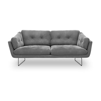 Canapea cu 3 locuri și tapițerie de catifea Windsor & Co Sofas Gravity, gri