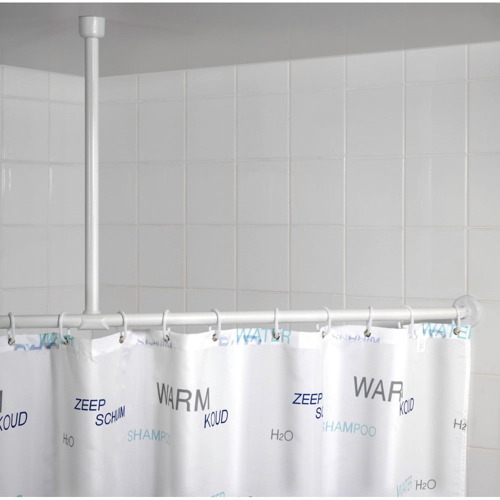 Bílá stropní opěra pro sprchový závěs Wenko, 57 cm