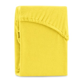 Cearșaf elastic pentru pat dublu ameliahome ruby yellow, 220-240 x 220 cm, galben
