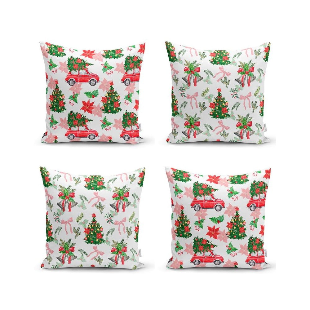 Povlaky na polštáře v sadě 4 ks s vánočním motivem 43x43 cm – Mila Home
