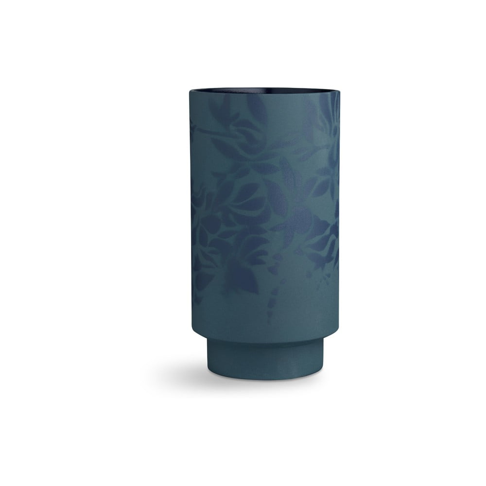 Tmavě modrá kameninová váza Kähler Design Kabell, výška 26,5 cm