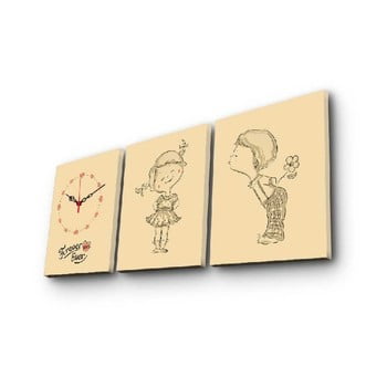 Ceas de perete cu imagine boy and girl, 90 x 38 cm
