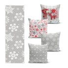 Sada 4 vánočních povlaků na polštář a běhounu na stůl Minimalist Cushion Covers Snowflakes
