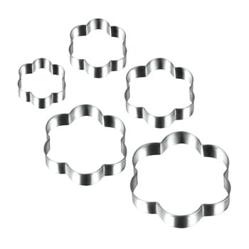 Set 5 forme pentru prăjituri în formă de floare metaltex cookie cutters