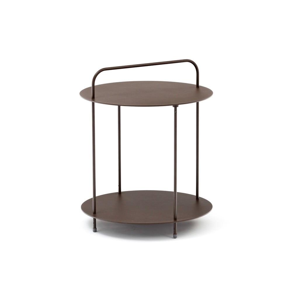 Zahradní kovový odkládací stolek v hnědé barvě Ezeis Plip, ø 45 cm