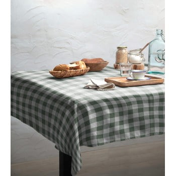 Față de masă linen couture green vichy, 140 x 200 cm
