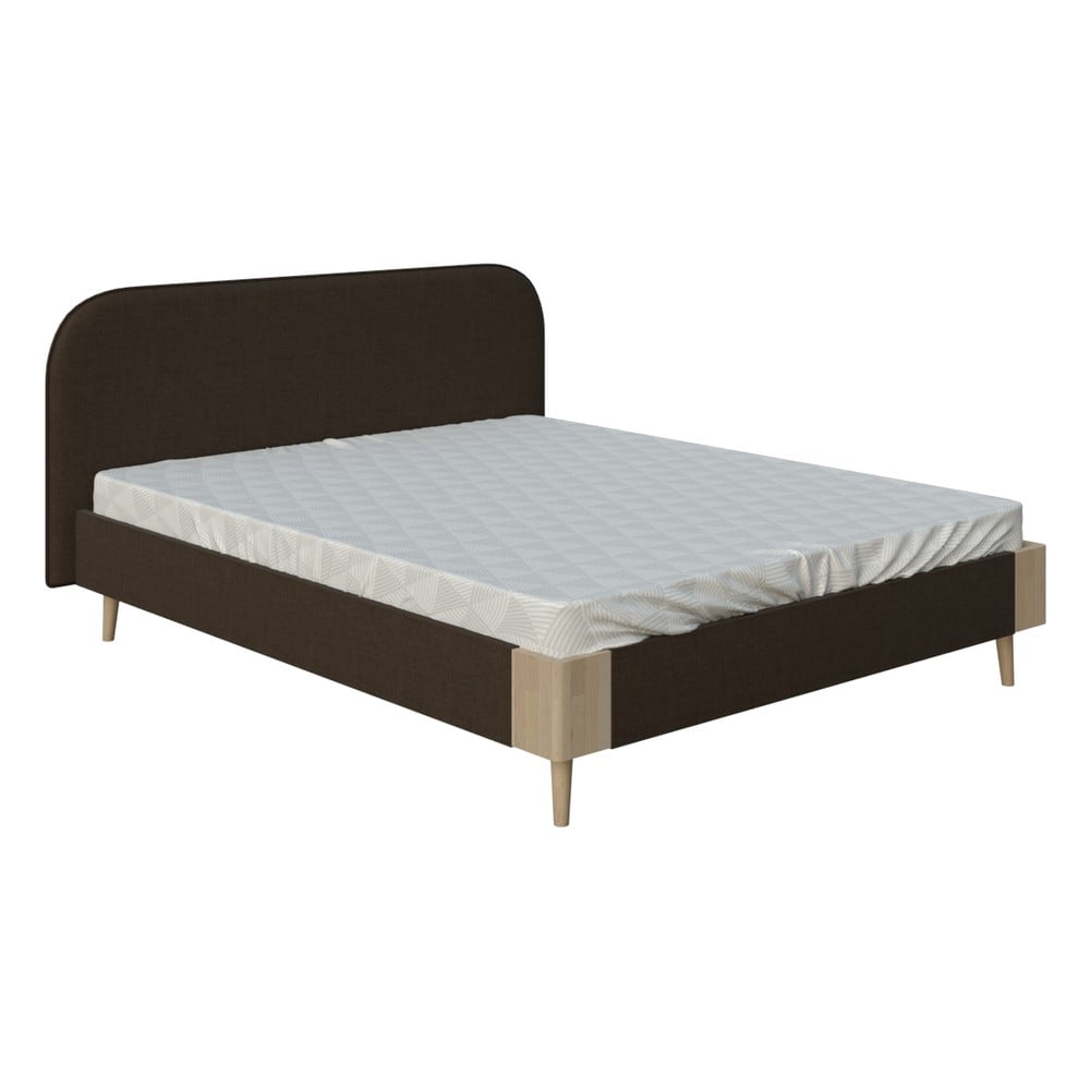 Hnědá dvoulůžková postel ProSpánek Lagom Plain Soft, 160 x 200 cm