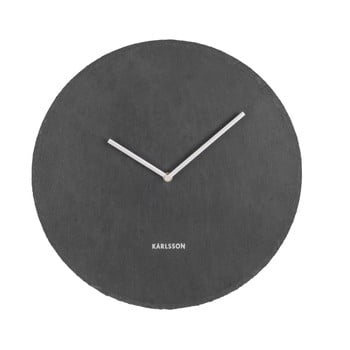 Ceas de perete din ardezie karlsson slate, ⌀ 40 cm, negru