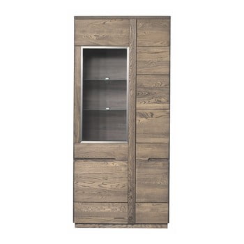 Vitrină cu 2 uși szynaka meble negro, decor lemn de stejar cenușiu