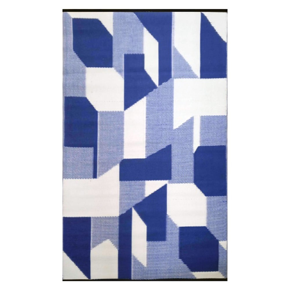 Modro-bílý oboustranný koberec vhodný i do exteriéru Green Decore Futurae, 180 x 120 cm