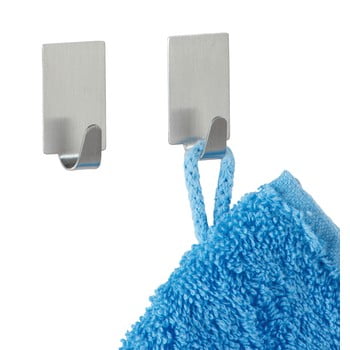 Set 4 cârlige de perete, oțel inoxidabil mat wenko strip-it®