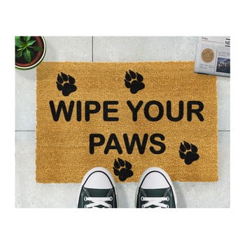 Covoraș intrare din fibre de cocos artsy doormats wipe your paws, 40 x 60 cm