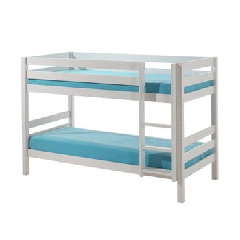 Pat etajat pentru copii vipack pino, înălțime 140 cm, alb