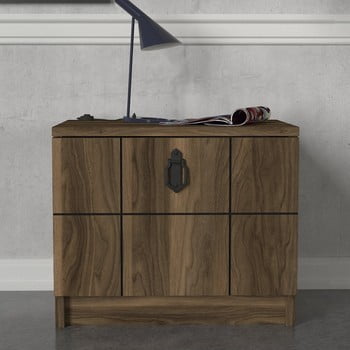 Comodă cu aspect de lemn de nuc lost