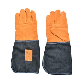 Mănuși de grădină cu protecție pentru încheietură denim design esschert, albastru-portocaliu