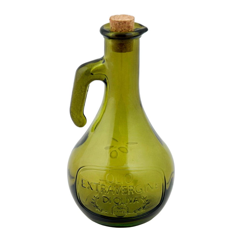 Zelená láhev na olej z recyklovaného skla Ego Dekor Olive, 500 ml