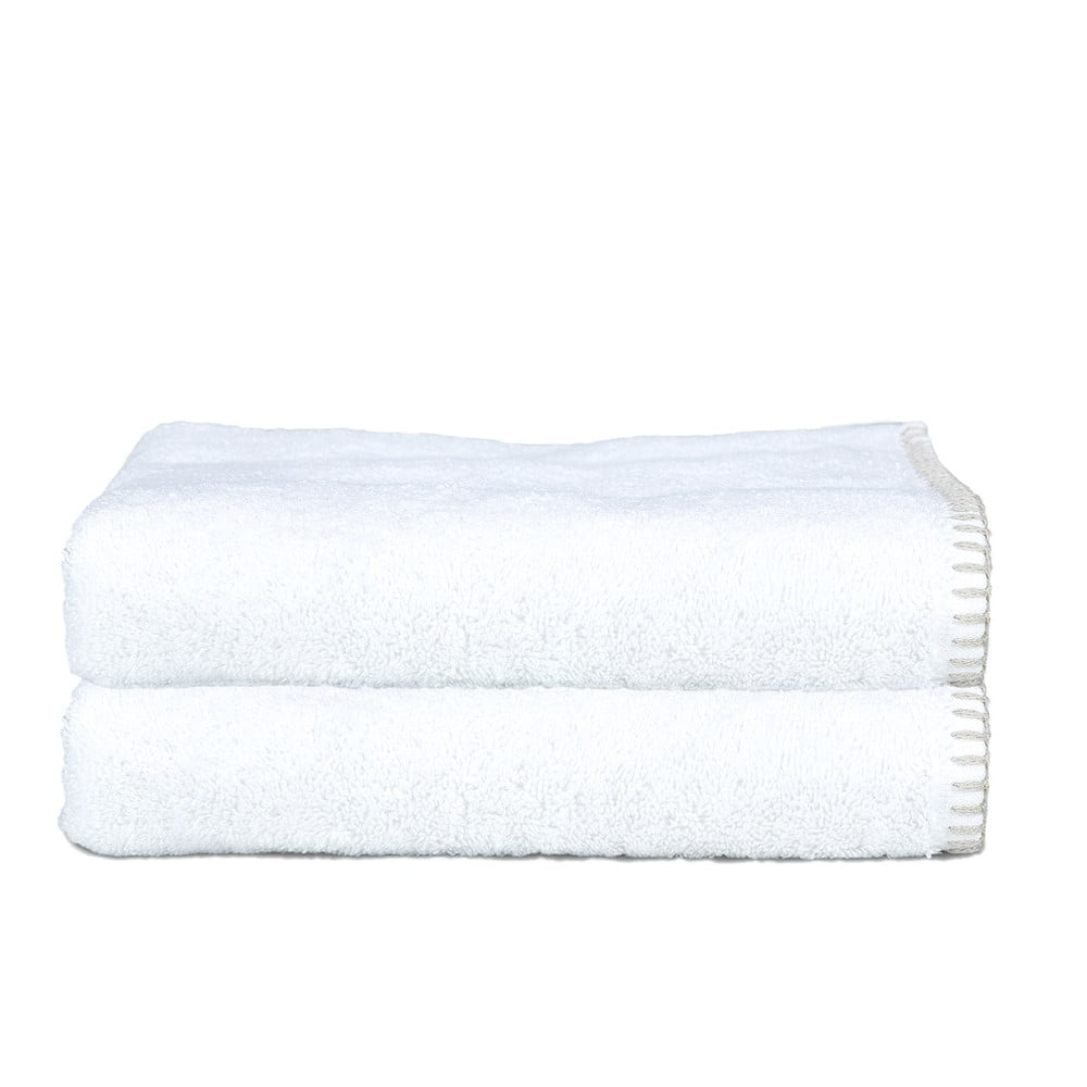 Sada 2 ručníků Whyte 50x90 cm, bílá/béžová