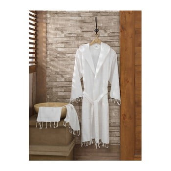 Set halat de baie și prosop sultan white, măr. l/xl, alb