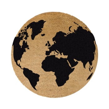 Covor intrare rotund artsy doormats gloge, ⌀ 70 cm, negru