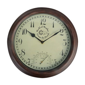 Ceas de perete cu termometru pentru exterior ego dekor time