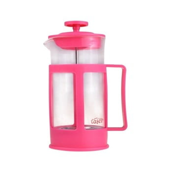 French press pentru cafea și ceai bambum magic, 350 ml, roz/roșu