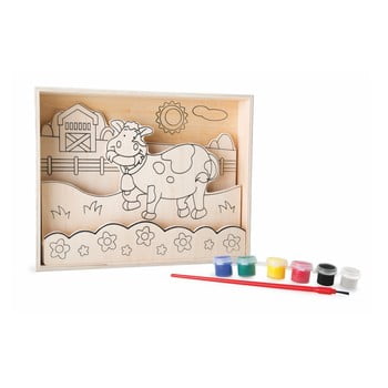 Cartea de colorat din lemn cu vopsea și pensulă legler farm