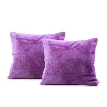 Set 2 fețe de pernă din bumbac decoking mic, 45 x 45 cm, mov