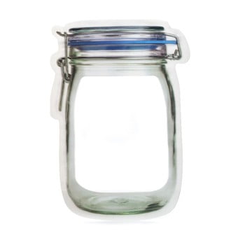 Set 2 pungi ermetice pentru gustări kikkerland jar, lungime 24,6 cm