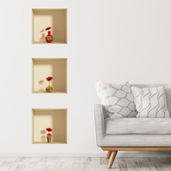 Set 3 autocolante cu efect 3d ambiance gerberas