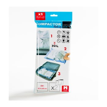 Set 2 saci pentru stocat îmbrăcăminte cu vacuum compactor lila m